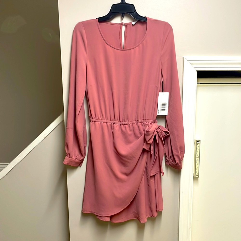 JustFab pink long sleeve mini dress